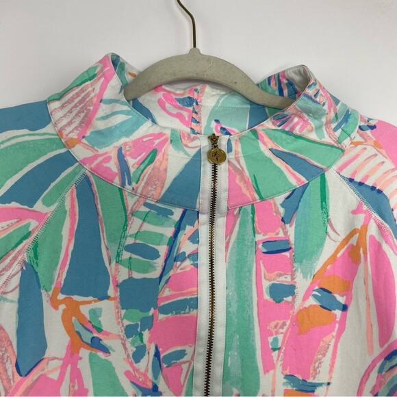 Lily Pulitzer Skipper Pullover Out To Sea quarter zip athletic jacket Medium - Picture 4 of 11